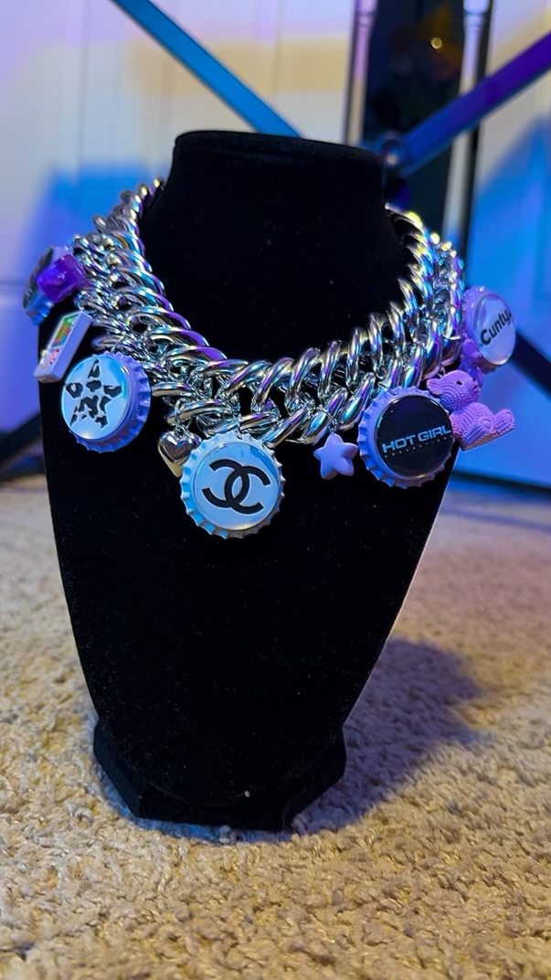 Chrome Hot Girl Cuban Charm Choker